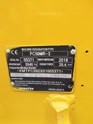 5000 KG Used Excavator PC50MR with KYB Hydraulic Valve