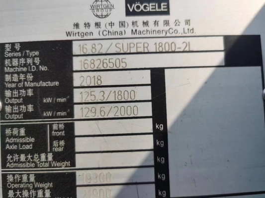 FPT Engine Vogel 1800-2L Pitch Paver Construction Machine with Good Working Condition